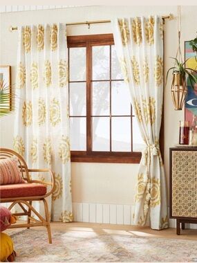 Opalhouse Jungalow Sun Light Filtering Gold Curtain Panels - 2 Total 84”